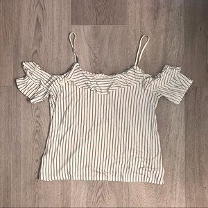 AEO | Striped Cold Shoulder Top